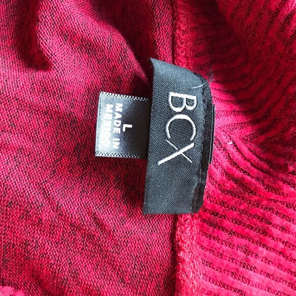 BCX Twist Front Soft Red Cowl Neck Sweater Juniors NEW Size Large - Picture 8 of 8